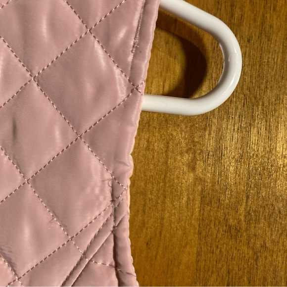 Cielo Sz 12 Rose colored Classic Quilted Vest Gold Accents Full Zip w/ Pockets - Picture 5 of 6
